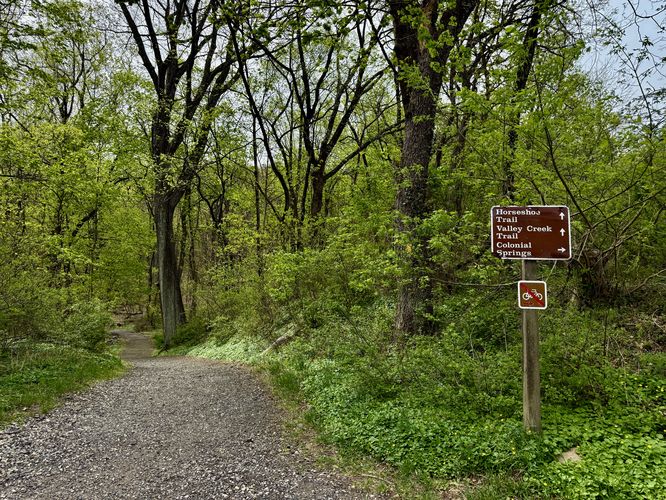 Horseshoe Trail leads to the Valley Creek Trail