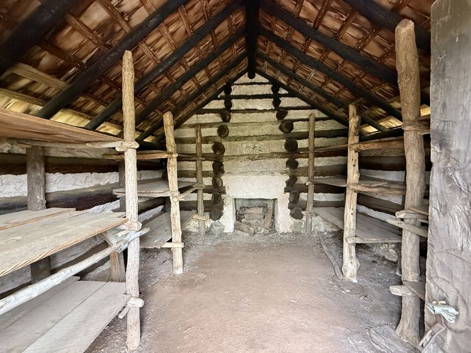 Inside one of the huts for the Commander in Chief's Guards