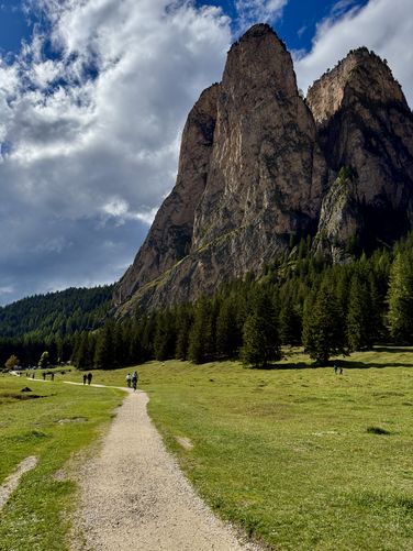 Towering alpine peaks stand tall above Vallunga