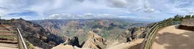 Panoramic view at Waimea Canyon Lookout