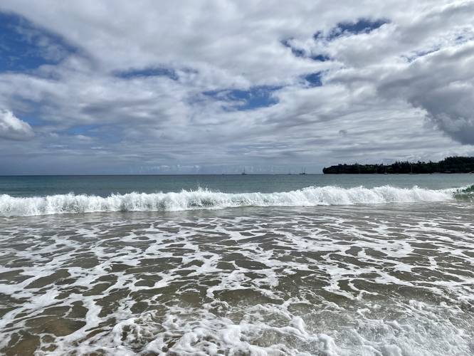 View of Hanalei Bay from Waioli Beach
