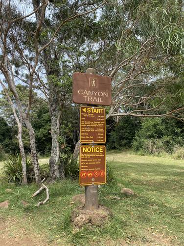 Canyon Trail trailhead leads to Waipo'o Falls