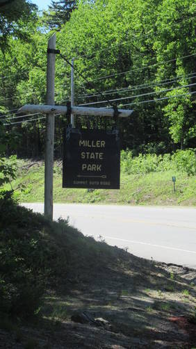 Entrance Sign to Miller State Park from Route 101