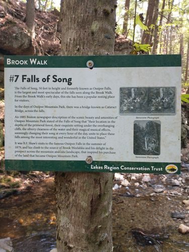 Information plaques are posted at each of the 7 waterfalls