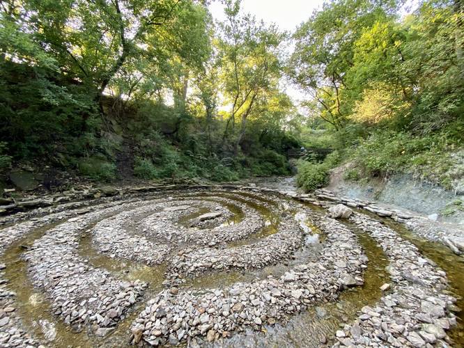 Spiral rock maze in Wequiock Creek