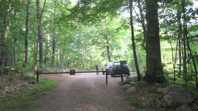 Road leading to trails, Looking back toward gate and small parking area
