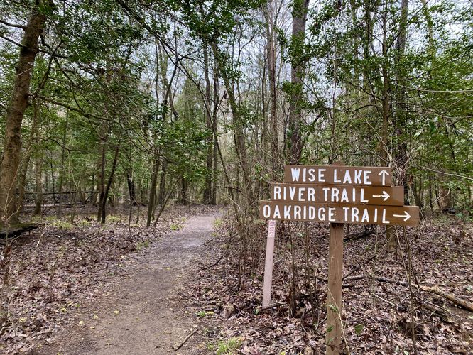 Trail sign - straight to Wise Lake