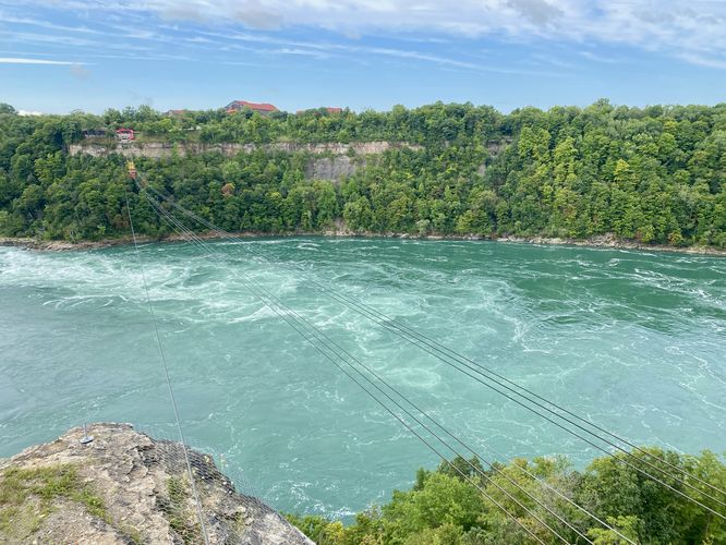 Stunning turquoise color of Niagara's Whirlpool Rapids