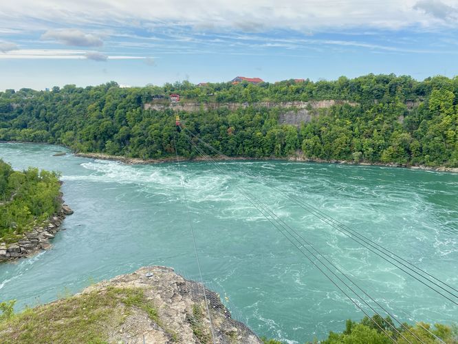 Stunning turquoise color of Niagara's Whirlpool Rapids