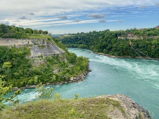 View into the Niagara Gorge at Whirlpool Rapids