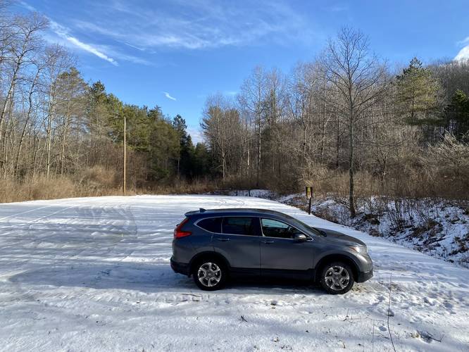 Parking lot for the Stone Hollow Trail