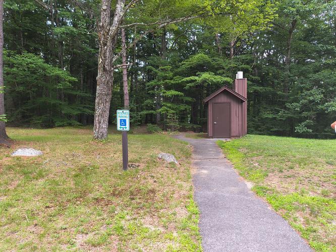 Restroom near parking area 