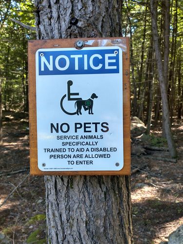 Only Service animals allowed on the trails